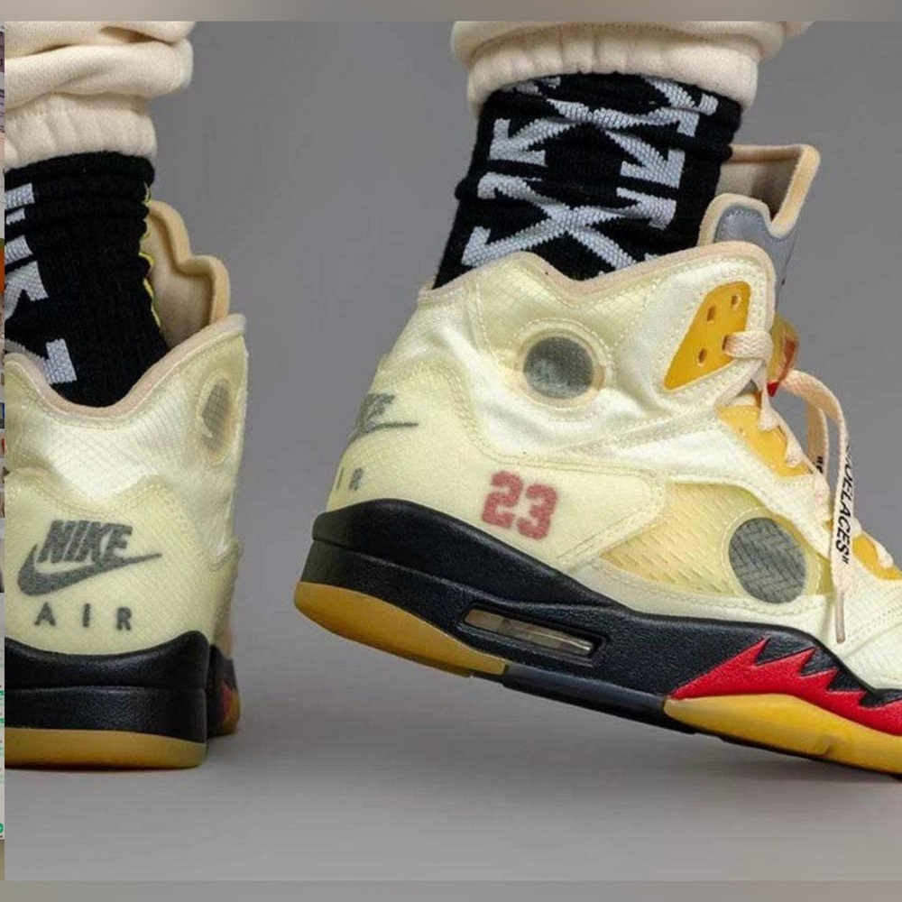 Jordan x Off-White Air Jordan 5 Retro SP "Sail" sneakers - Picture 4 of 12